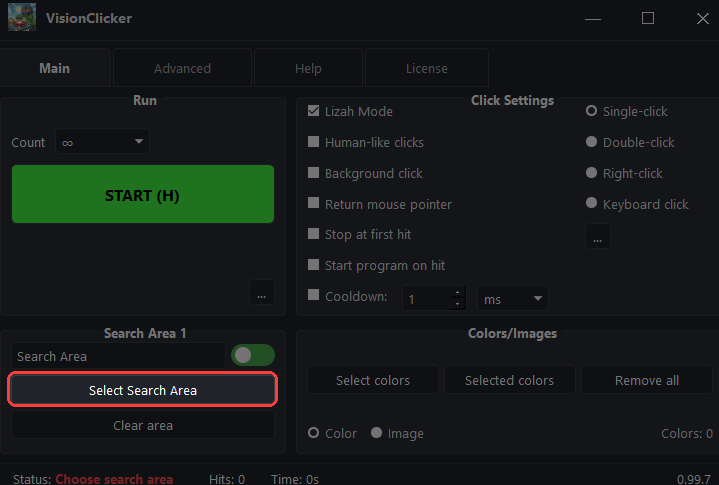 Select Search Area Tutorial