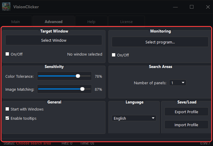 VisionClicker Complete Advanced Tab Guide